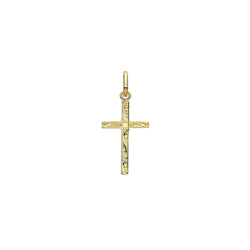 9ct Yellow Gold Front Engraved Cross