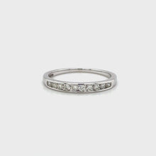 Load and play video in Gallery viewer, 9ct White Gold Channel Set Diamond Ring
