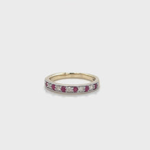 Load and play video in Gallery viewer, 9ct Yellow Gold Ruby And Diamond Ring
