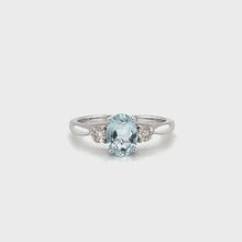 Load and play video in Gallery viewer, Aquamarine And Diamond Ring
