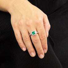 Load image into Gallery viewer, Art Deco Style Green Cubic Zirconia Ring
