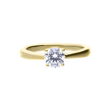 Load image into Gallery viewer, 4 Claw Set Yellow Gold Plated 1ct Solitaire Zirconia Ring
