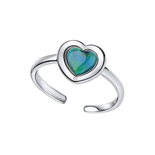 Load image into Gallery viewer, Heart Shape Mood Stone Ring With Diamond
