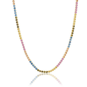 Necklace Ellera Grande - 18K Gold Plated With Multicoloured Zirconia