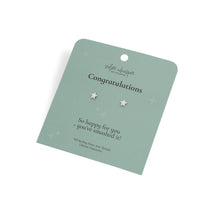 Load image into Gallery viewer, Silver Whisper - Congratulations Earrings
