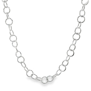 Silver Textured Circles Necklace