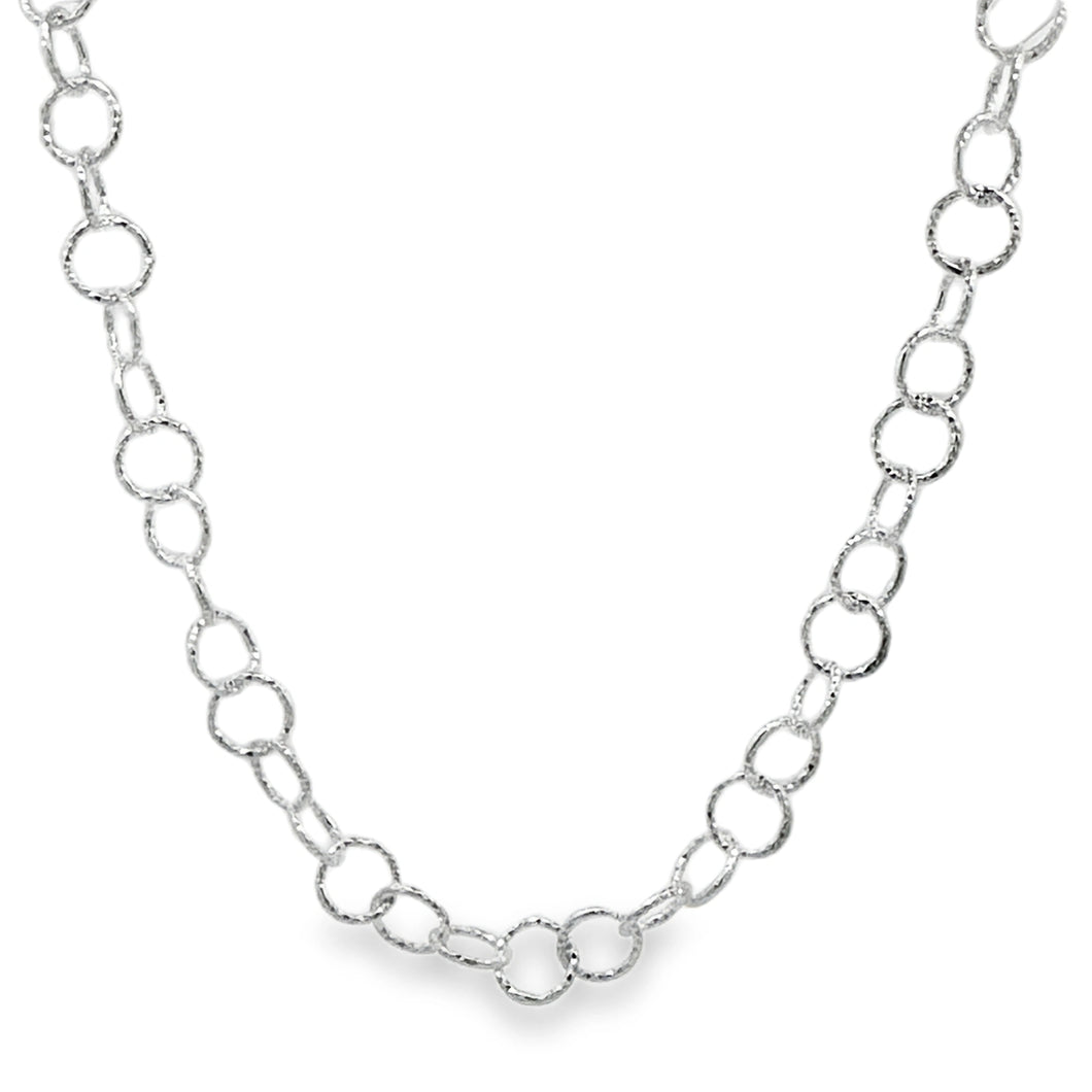 Silver Textured Circles Necklace