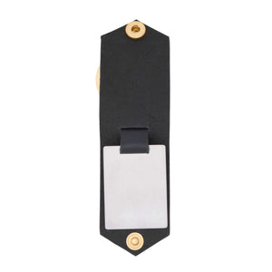 Patterned Leather Key Chain With Engravable Tag