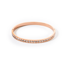 Load image into Gallery viewer, Bangle Stainless Steel &amp; Crystals Rose Gold Crystal
