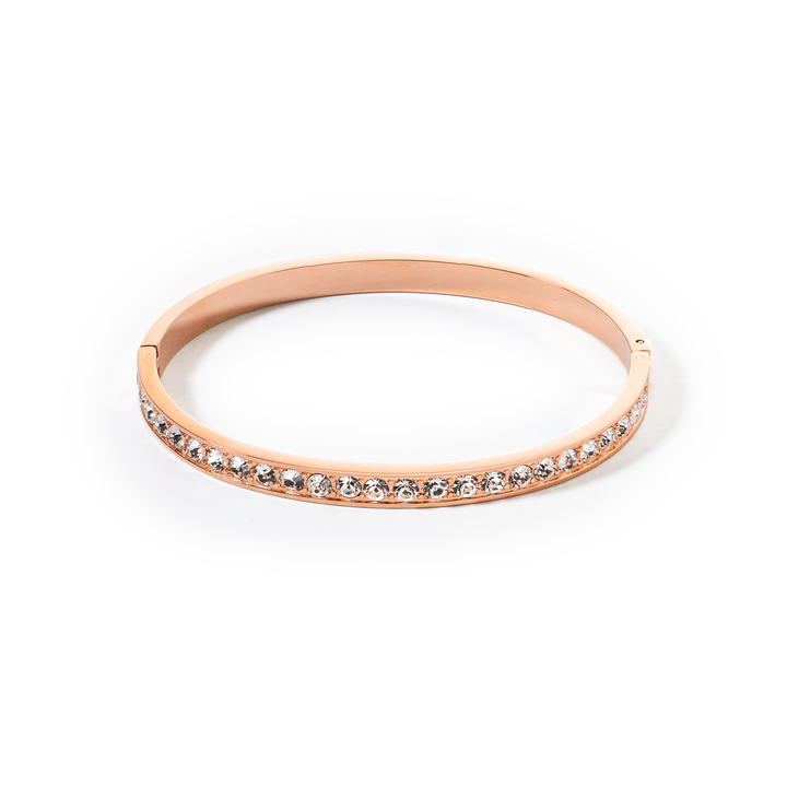 Bangle Stainless Steel & Crystals Rose Gold Crystal