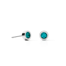 Load image into Gallery viewer, Earrings Crystal &amp; Stainless Steel Silver Turquoise
