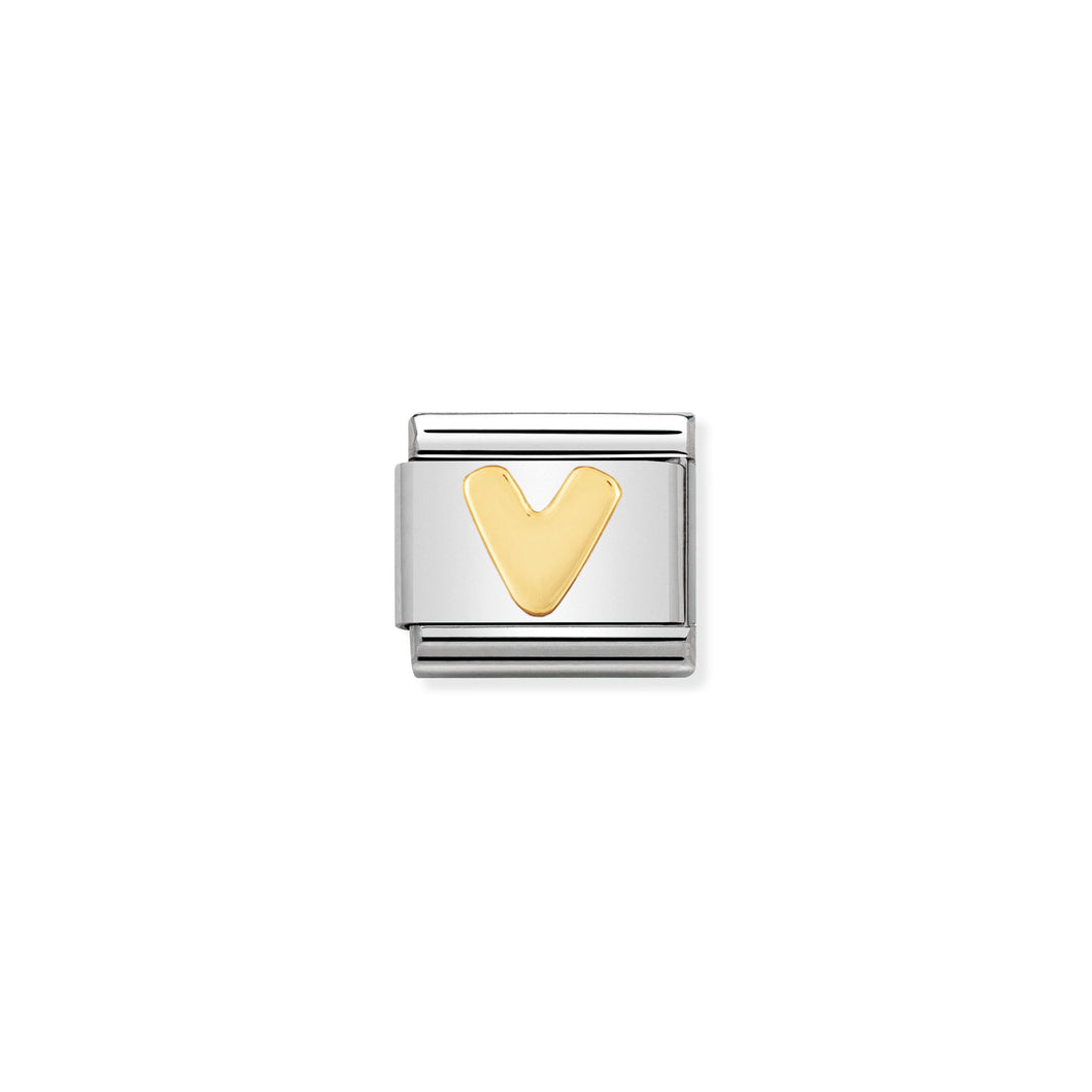 Composable Classic Link Letter V In Bonded Yellow Gold