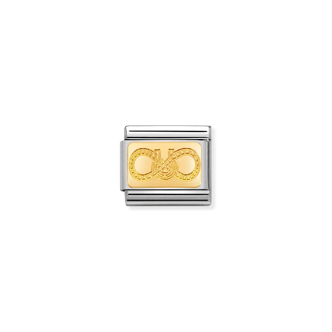 Composable Classic Link Horseshoe With Knot Plate In Bonded Yellow Gold
