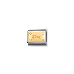 Composable Classic Link Dad Plate In Bonded Yellow Gold