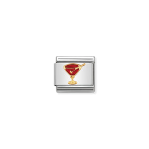 Composable Classic Link With Enamel Red Cocktail Glass