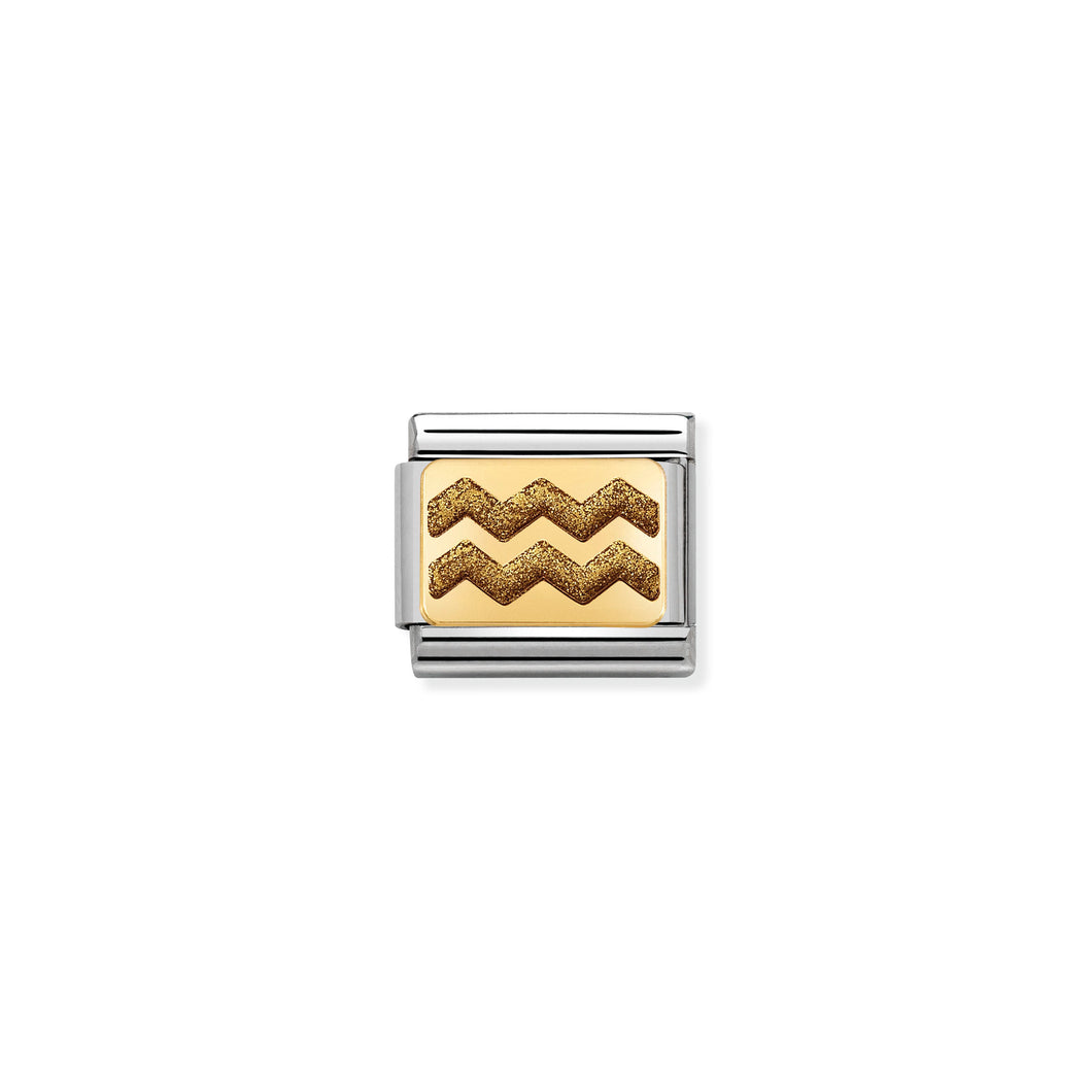 Composable Classic Link Bonded Yellow Gold Glitter Zig Zag