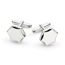 Load image into Gallery viewer, Revival Hexagon Engravable Rhodium Plate Cufflinks
