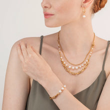 Load image into Gallery viewer, Necklace Freshwater Pearls &amp; Chunky Chain Navette Multi-Wear White Gold
