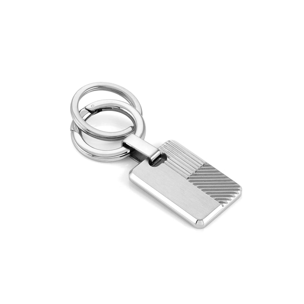 Stainless Steel Striped Key Ring