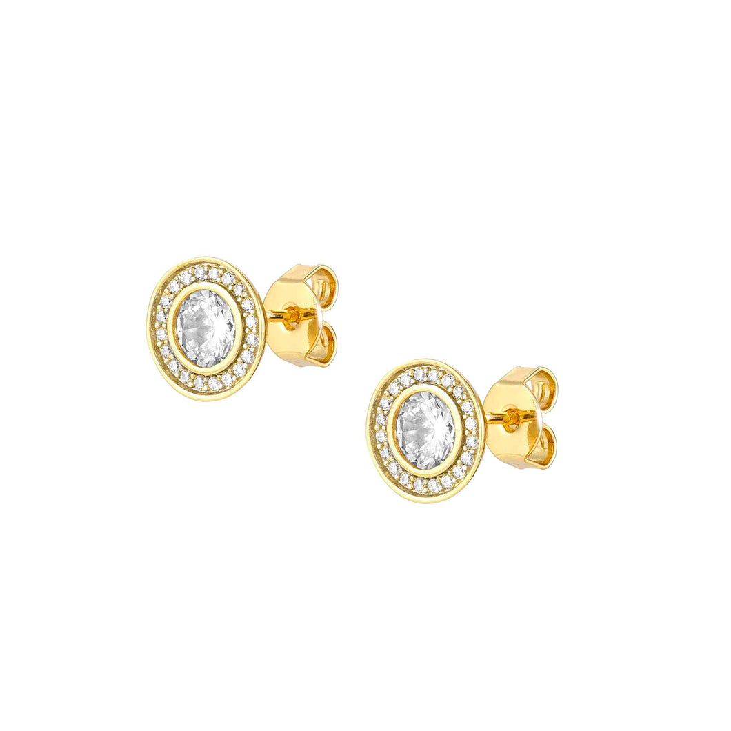 Aurea Stud Earrings With Yellow And Stones
