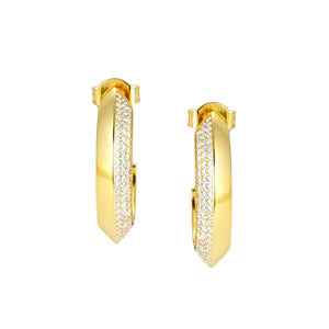 Aurea Hoop Earrings With Yellow And Stones