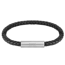 Load image into Gallery viewer, Braided Leather Brown and Stainless Steel Bracelet
