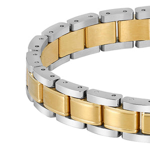 Metal Links Essential Bracelet Gold Tone And Steel