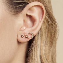 Load image into Gallery viewer, Celestial North Star &amp; Moon Gold Stud Earrings Set
