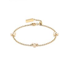 Load image into Gallery viewer, Classic Pearl Cluster Gold Bracelet
