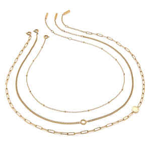 Classic Illusion Gold Stacking Necklace Set