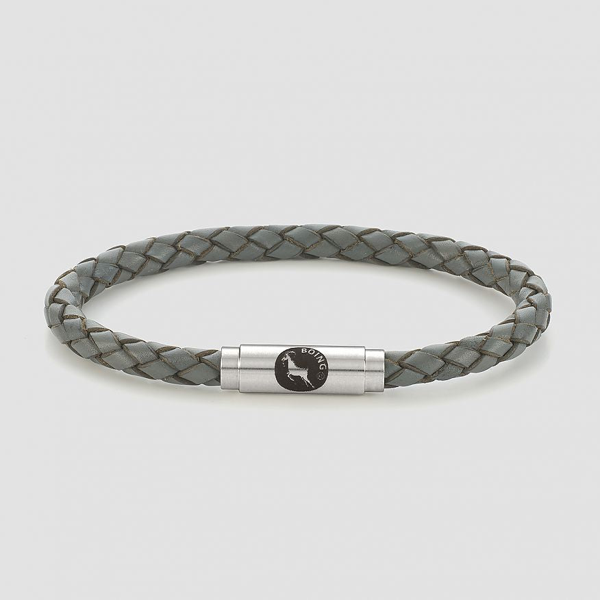 Grey Skinny Leather Bracelet