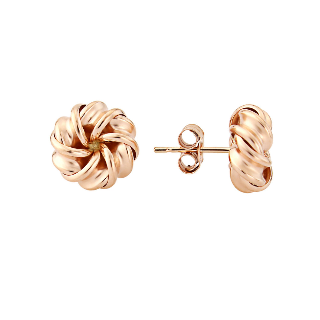 Rose Gold Flower Knot Stud Earrings