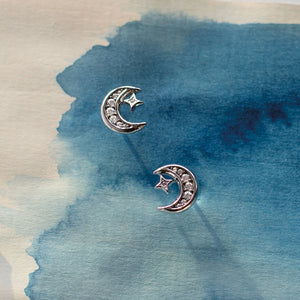 Revival Céleste Small Crescent Moon Stud Earrings