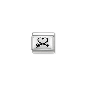 Composable Classic Link Silver Arrow Around Heart