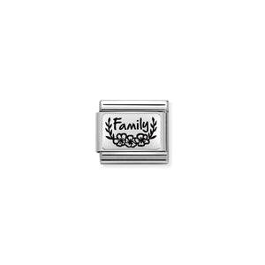 Composable Classic Link Family With Flowers In Silver