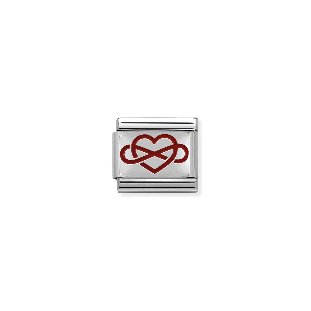 Composable Classic Link Infinity Heart In Silver And Enamel