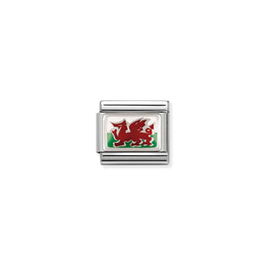 Composable Classic Link Wales Flag In Silver And Enamel