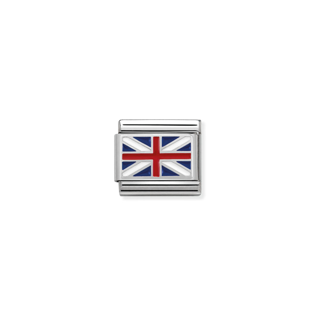 Composable Classic Link Great Britain Flag In Silver And Enamel