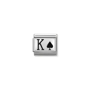 Composable Classic Link King Spades In Silver And Enamel