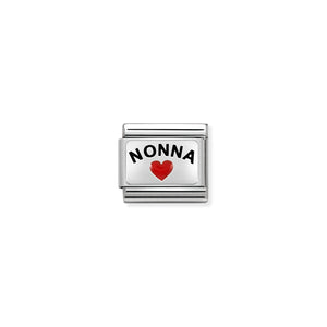 Composable Classic Link Nonna With Heart In Silver And Enamel