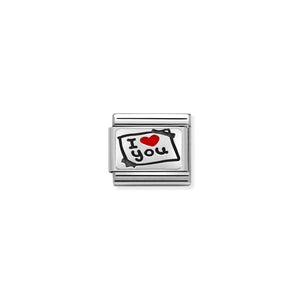 Composable Classic Link I Heart You Post It In Silver And Enamel