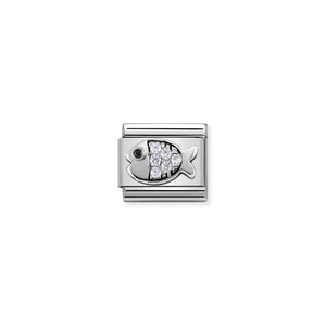 Composable Classic Link Fish In Silver And Stones