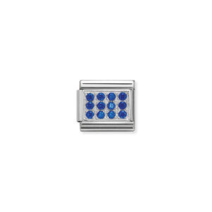 Composable Classic Link Silver Pavé Set With Blue Stones
