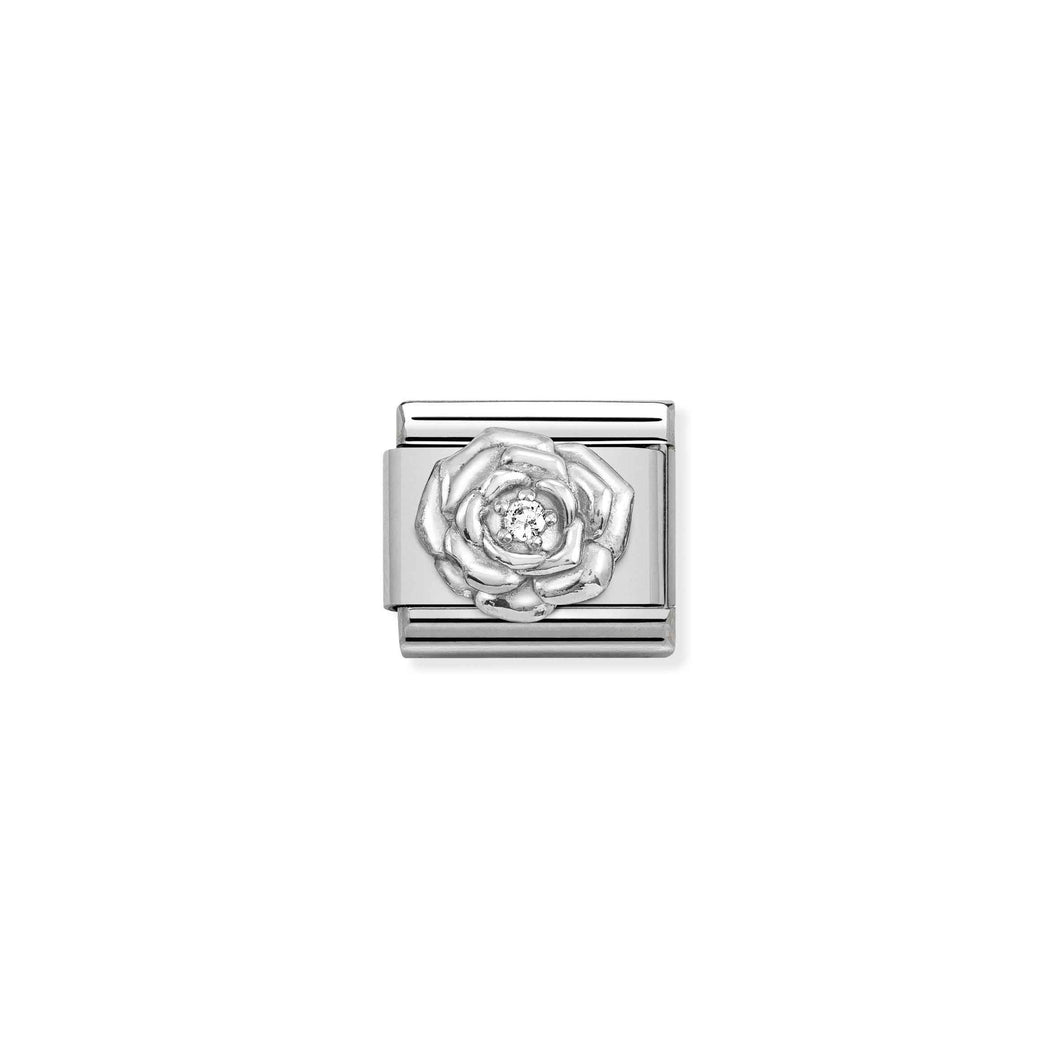 Composable Classic Link Rose In Silver And Stone
