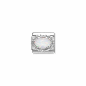 Composable Classic Link Silver With White Opal Stone