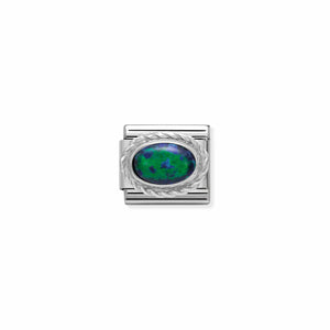 Composable Classic Link Silver With Green Opal Stone