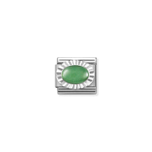 Composable Classic Link Silver With Oval Green Aventurine Stone
