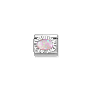 Composable Classic Link Silver With Oval Pink Opal Stone