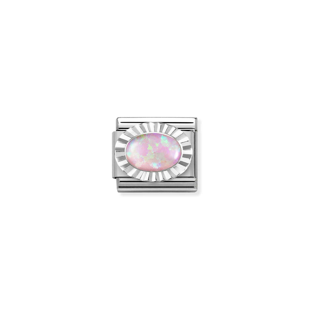 Composable Classic Link Silver With Oval Pink Opal Stone