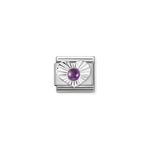 Composable Classic Link Silver Heart With Amethyst
